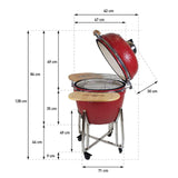 Asador Cerámico Grill Pal 18" Rojo